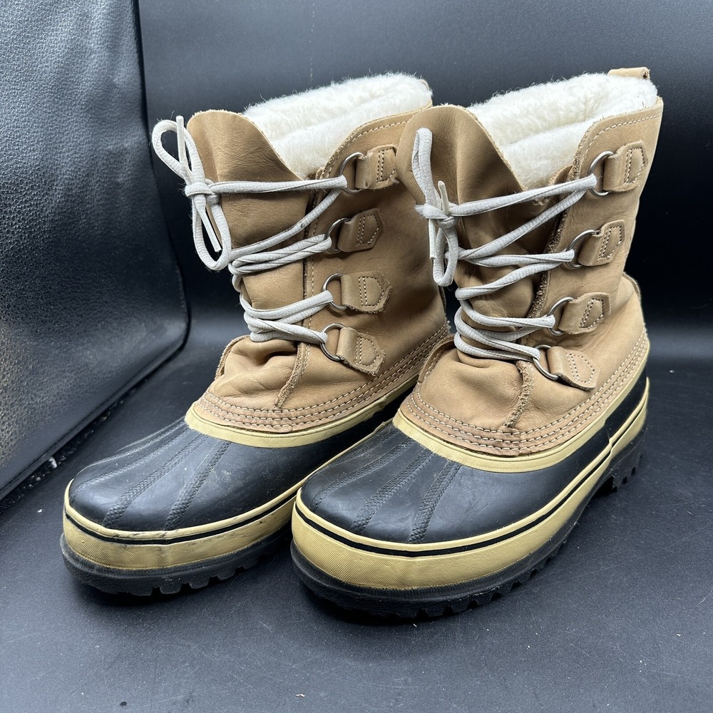 Sorel Women's Caribou Winter Waterproof Wool Blend Liner Brown Size 7 Boots
